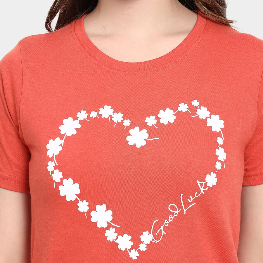 Ladies' Round Neck T-Shirt, Orange, large image number null