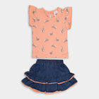 Infant Girl's Top Skirt, पीच, small image number null