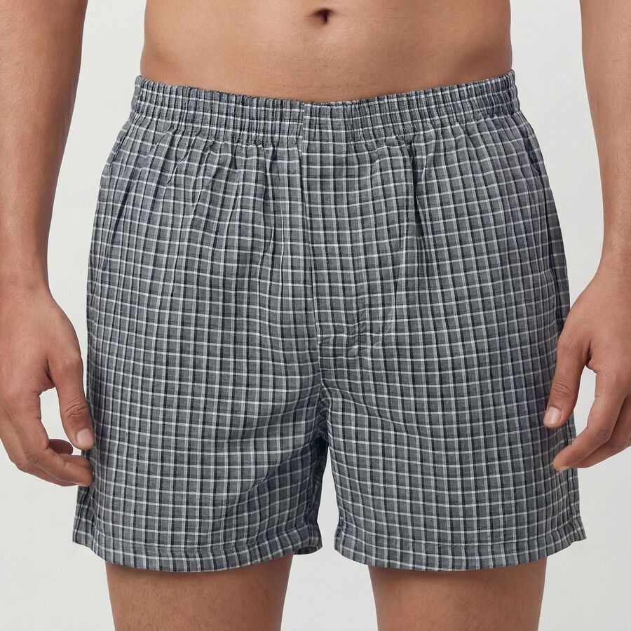 Men's Dark Grey Regular Fit Solid Boxers, Dark Grey, large