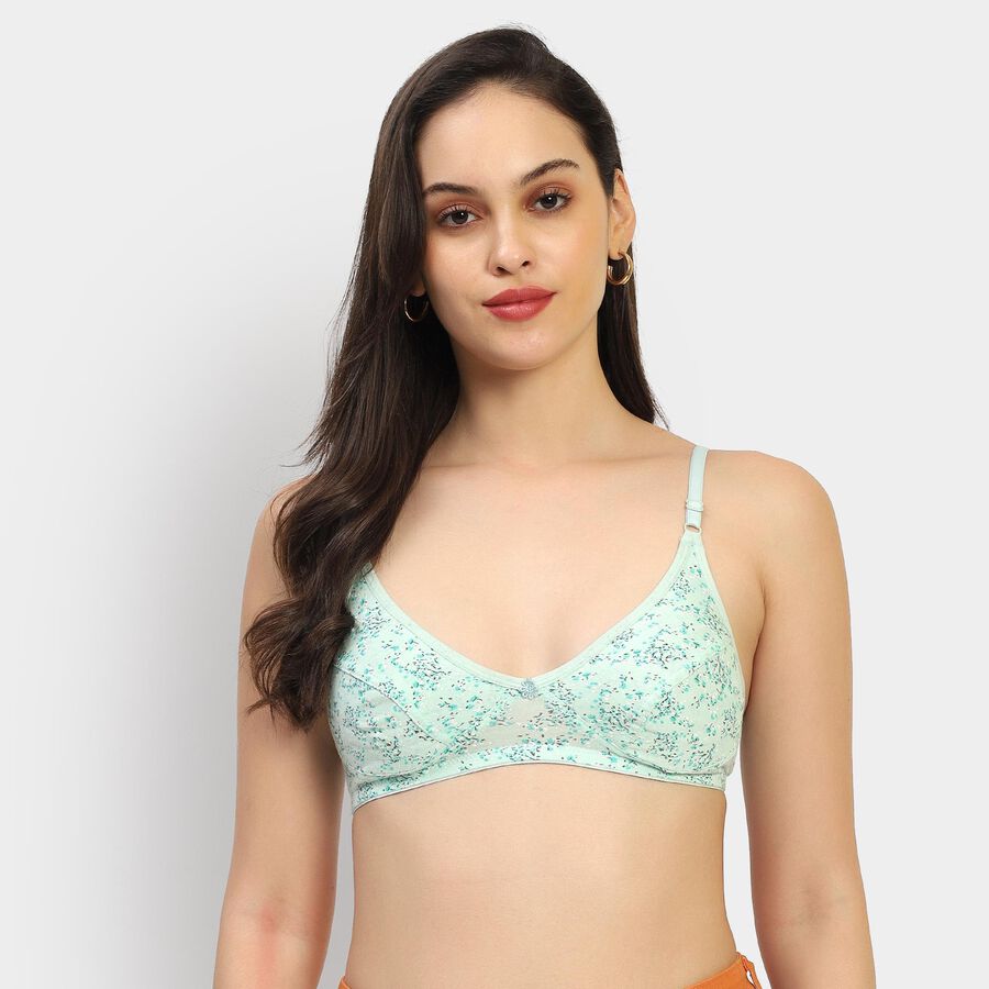 Ladies' 100% Cotton Bra , Light Green, large image number null