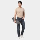 Men's Dark Grey Slim Fit Faded Jeans, गहरा ग्रे, small