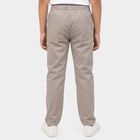Boys Grey Straight Fit Drawstring Waist Trousers, हल्का ग्रे, small