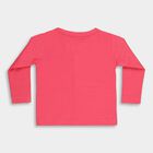 Infants Bright Coral Pink Cotton V-Neck Casual T-Shirt, Pink, small image number null