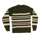 Boys Olive Green Crew Neck Striped Pullover, ओलिव, small image number null