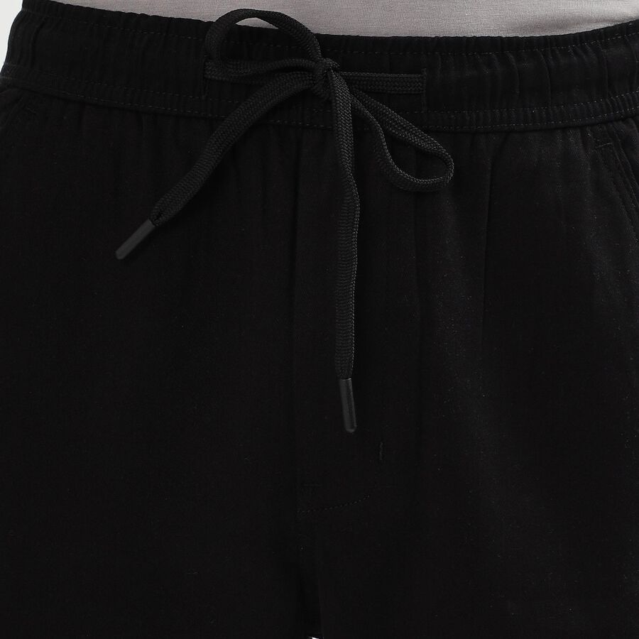 Unisex Jet Black Slim Fit Jogger Trousers, Black, large image number null