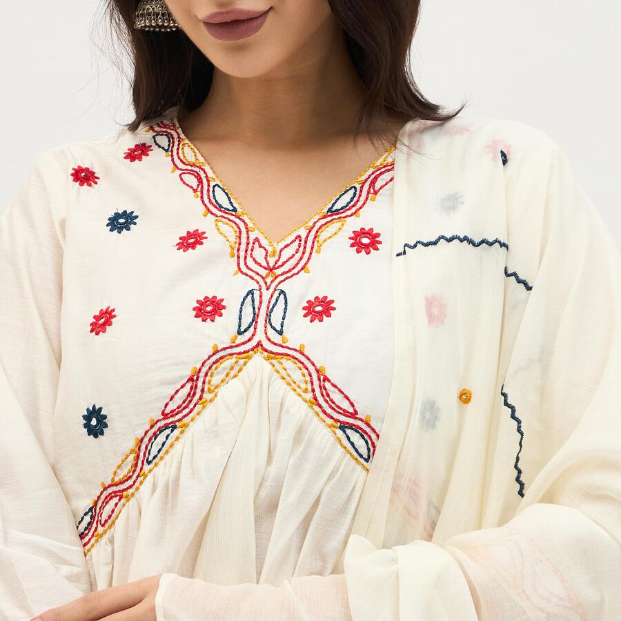 Ladies' Kurta, ऑफ व्हाइट, large image number null