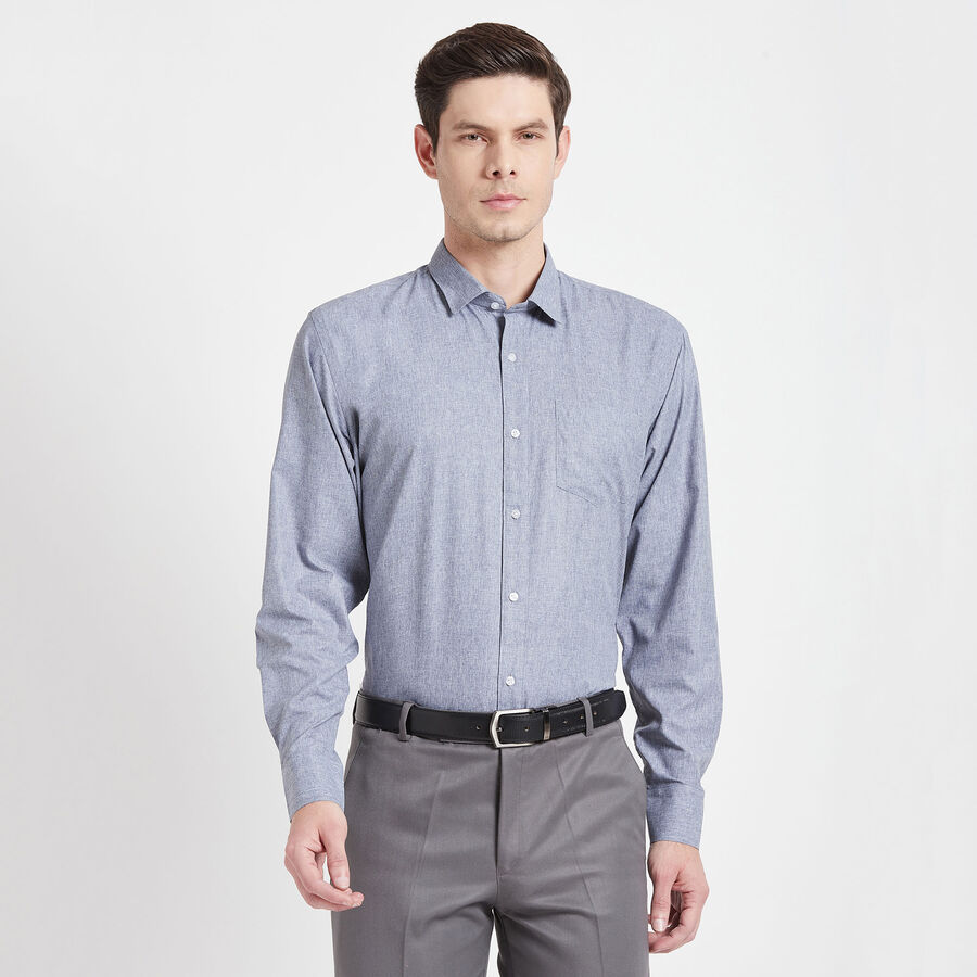 Solid Formal Shirt, Dark Grey, large image number null