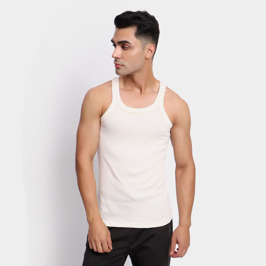 Men's 100% Cotton Gym T-Shirt, ऑफ व्हाइट, large image number null