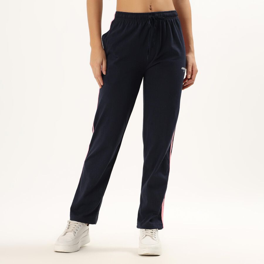 Women's Dark Navy Blue Regular Fit Track Pants, Navy Blue, large image number null