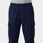Men's Blue Regular Fit Side-Striped Track Pants, Dark Blue, small