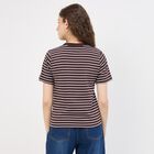 Women's Dark Chocolate Brown Cotton Round Neck Minimalist T-Shirt, Brown, small