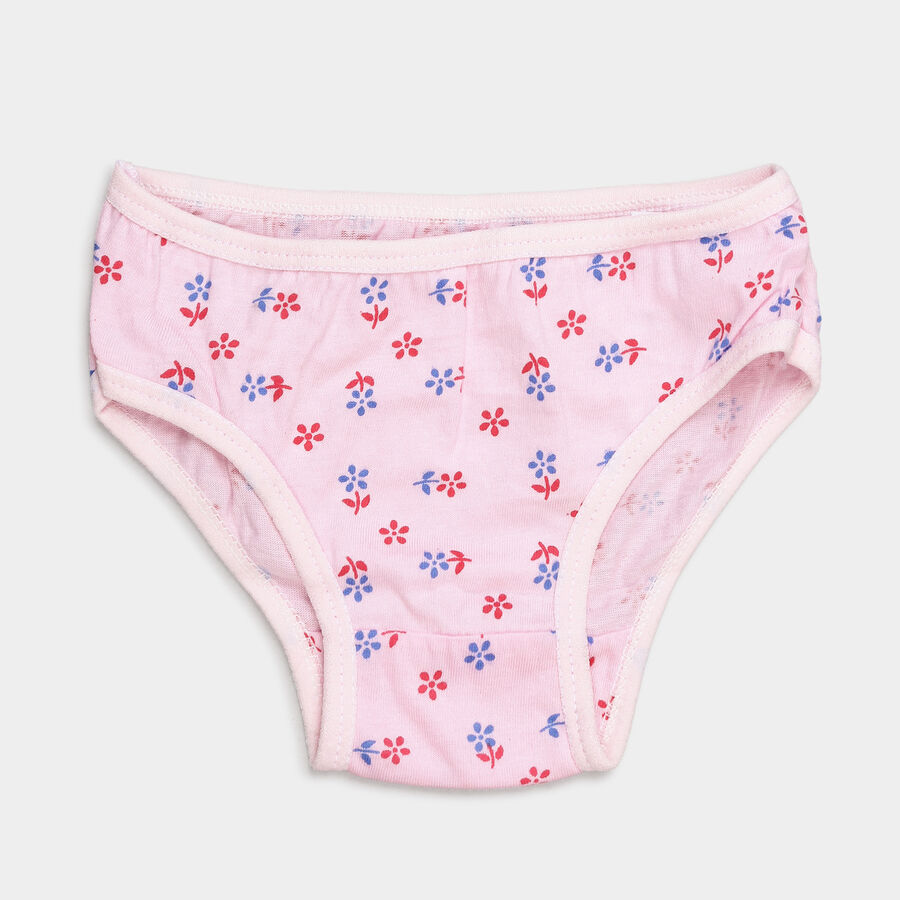 Girls Cotton Printed Panty, Light Pink, large image number null