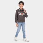 Boys' Charcoal Crew Neck Pullover Sweatshirt, चारकोल, small