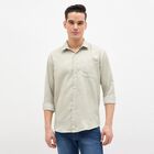 Men's Light Sage Green Textured Casual Shirt, Light Green, small image number null