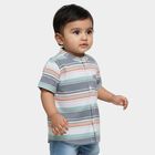 Infants Orange Cotton Half Sleeve Round Neck Casual Shirt, Orange, small