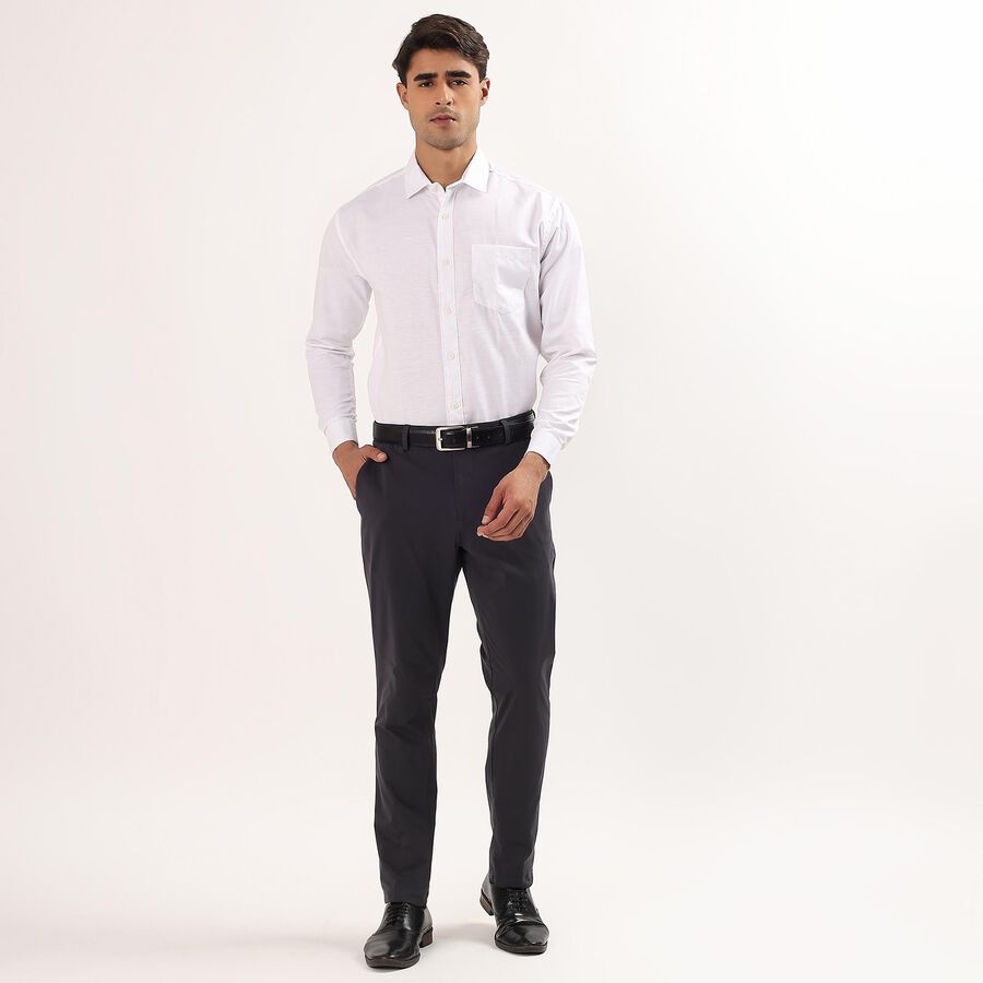 Men's Snow White Spread Collar Casual Shirt, White, large image number null