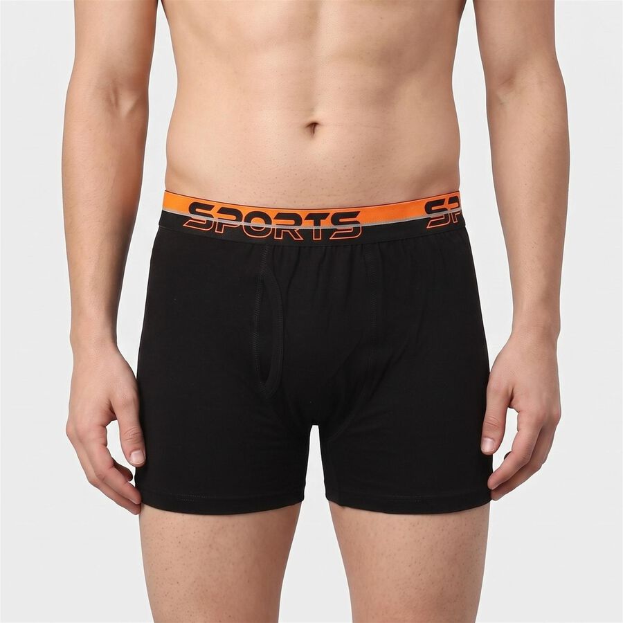 Men's Grey Regular Fit Solid Trunks, गहरा ग्रे, large