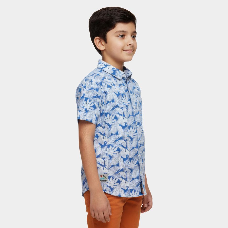 Boys Light Blue Cotton Classic Casual Shirt, Light Blue, large