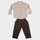 Infants' Charcoal Mandarin Collar Striped Baba Suit, चारकोल, small