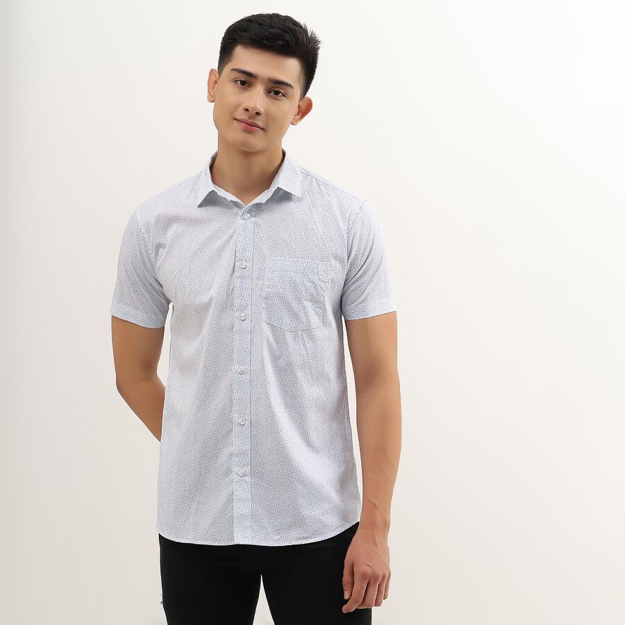 Men's Light Blue Cotton Regular Collar Casual Shirt, हल्का नीला, large image number null