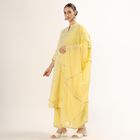 Women's Bright Mustard Yellow Mandarin Collar Embroidered Kurta, Yellow, small image number null