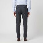 Men's Navy Blue Slim Fit Flat-Front Formal Trousers, Navy Blue, small