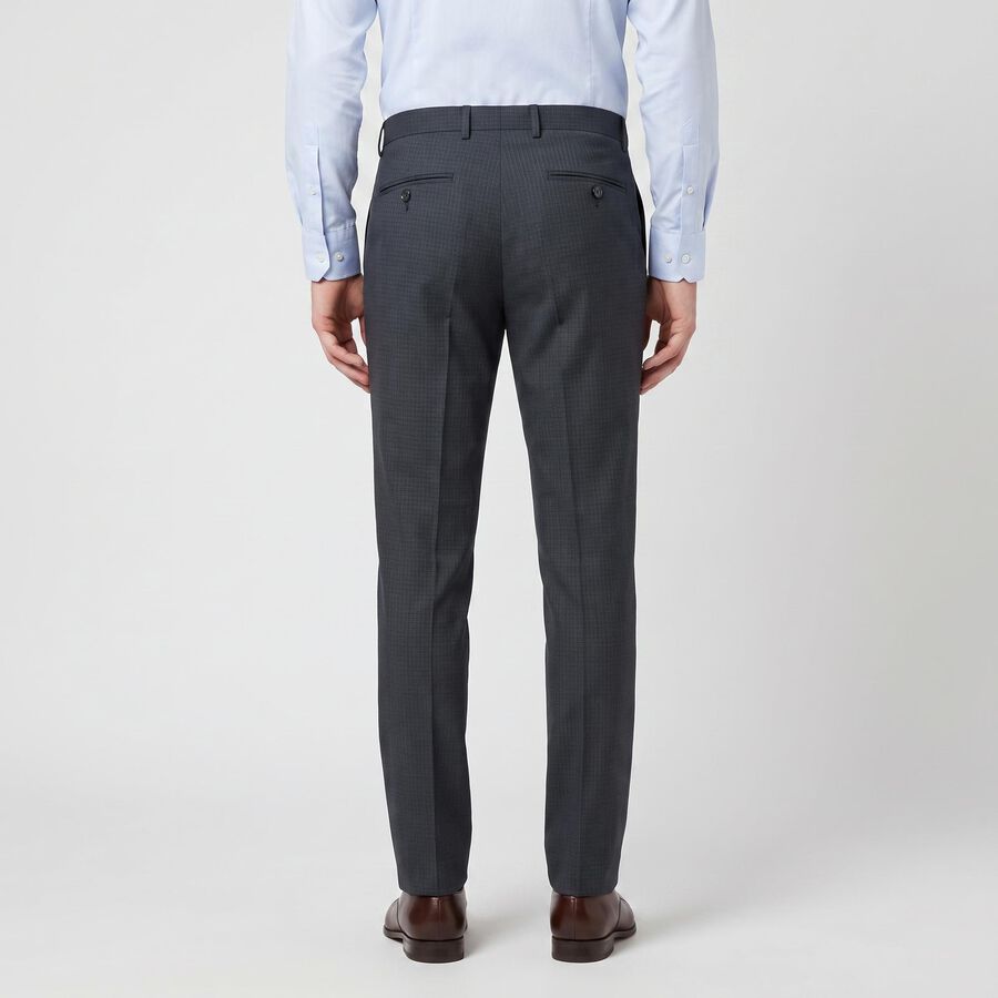 Men's Navy Blue Slim Fit Flat-Front Formal Trousers, Navy Blue, large