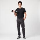 Men's Mid Blue Slim Fit Camouflage Jogger Trousers, मध्यम नीला, small