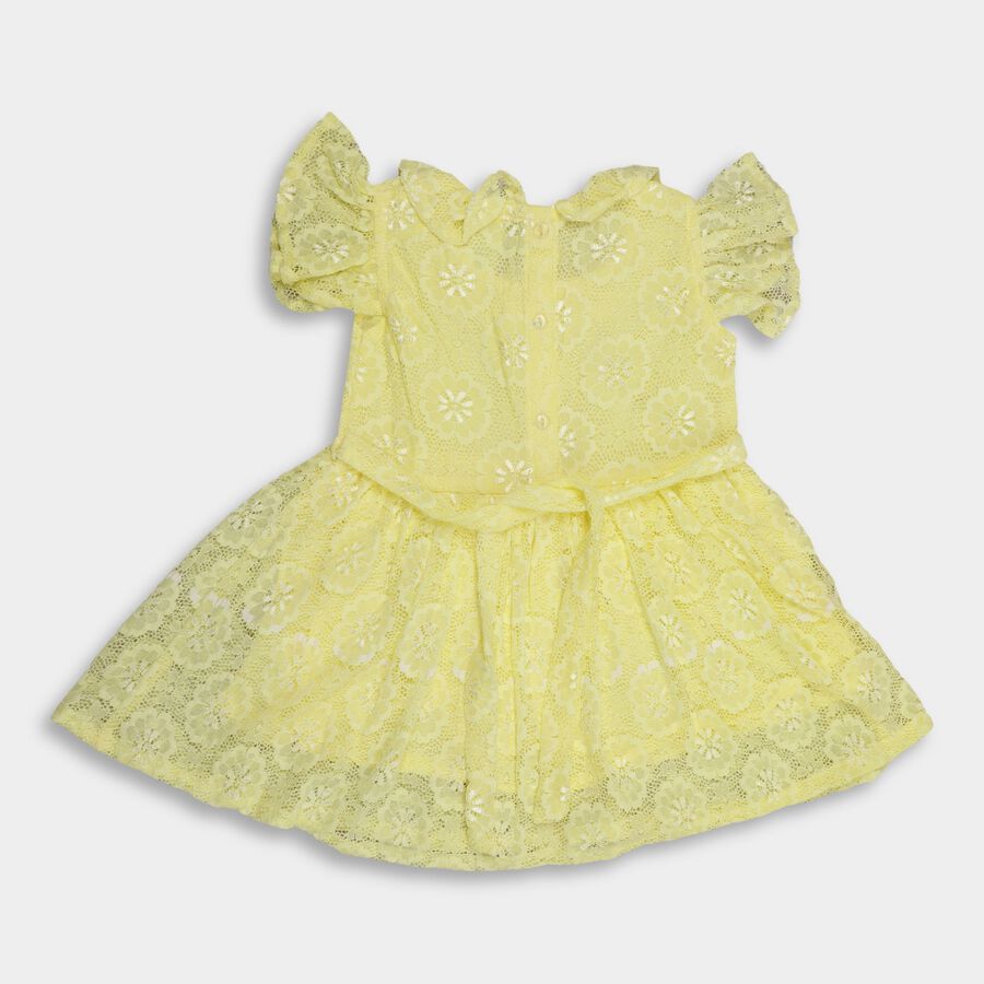 Infant Girls' Frock, पीला, large image number null