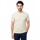 Men's White Round Neck Regular T-Shirt, Off White, small
