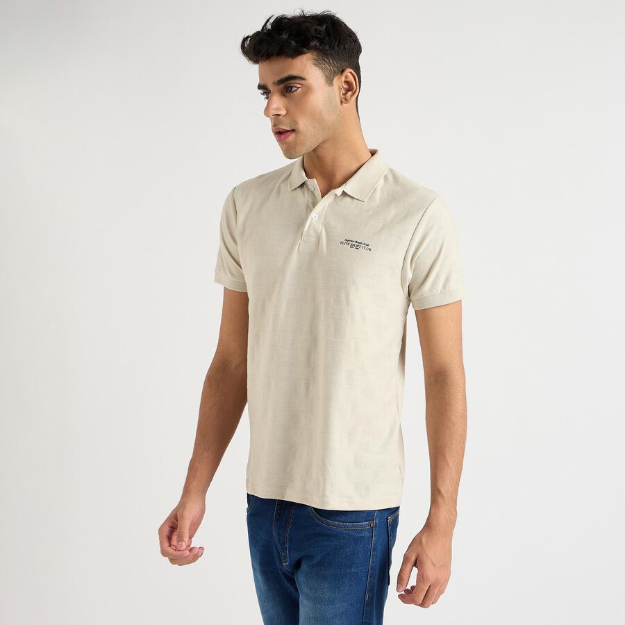Men's Collared Half Sleeves T-Shirt , Light Grey, large image number null
