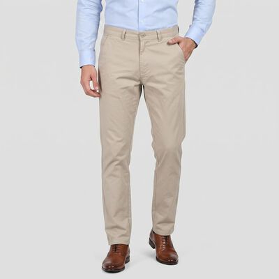 Men's Silver Slim Fit Chino Casual Trousers