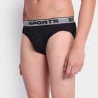 Men's100% Cotton Briefs, काला, small image number null