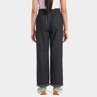 Girls Black Straight Fit Jeans, Black, small