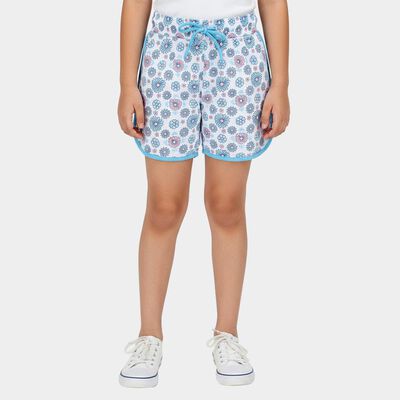 Girls Aqua Regular Fit Sporty Dolphin Hem Shorts