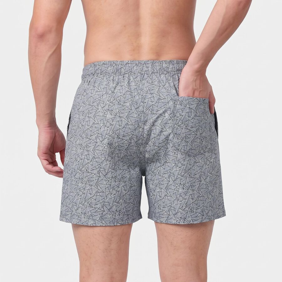 Men Mid Blue Relaxed Fit Abstract Printed Boxers, Mid Blue, large