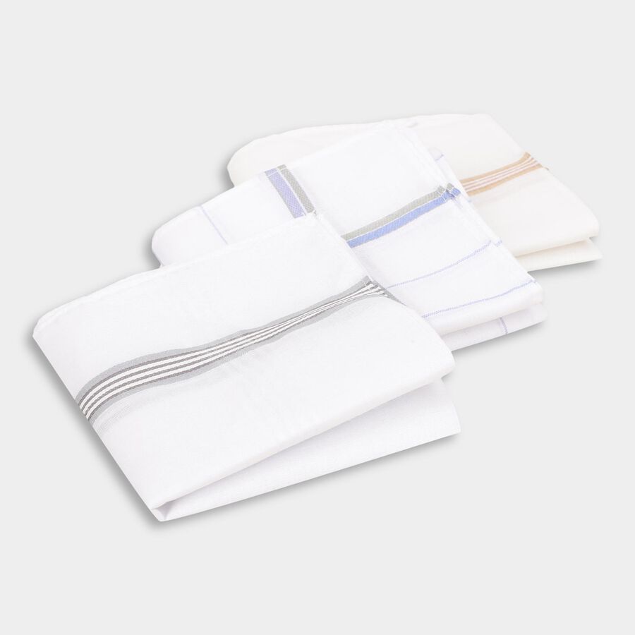 Men's 100% Cotton Hanky, हल्का नीला, large