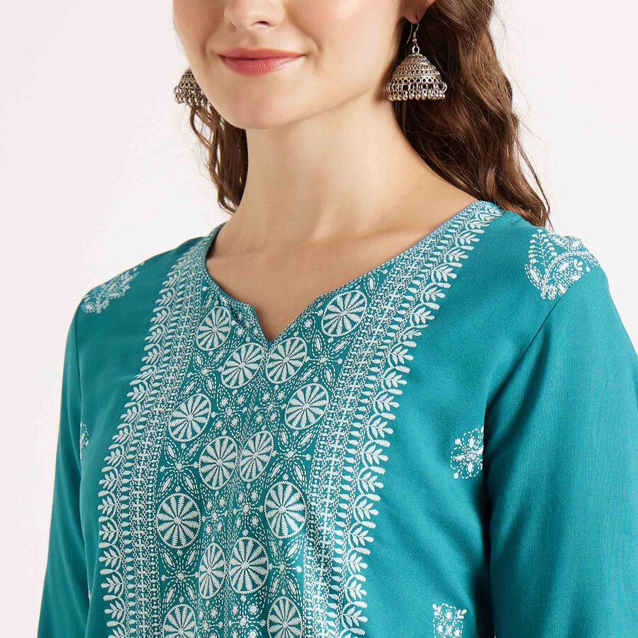 Printed Kurta, Mid Blue, large image number null