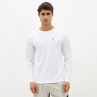 Men's Bright White Round Neck Full Sleeve T-Shirt, White, small image number null