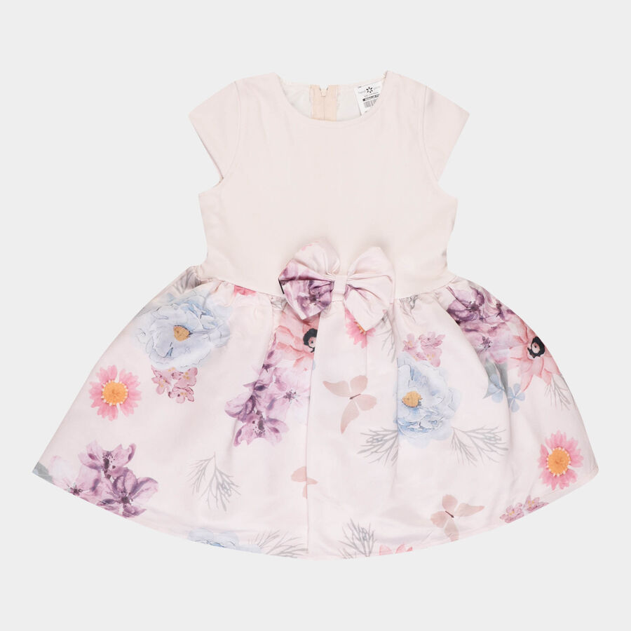 Girls Solid Frock, Beige, large image number null