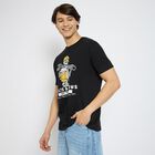 Men's 100% Cotton Round Neck Half Sleeves T-Shirt , Black, small
