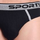 Men's100% Cotton Briefs, Black, small image number null