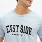 Men's Light Powder Blue Round Neck Casual T-Shirt, Sky Blue, small image number null