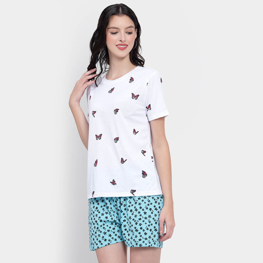 All Over Print Round Neck T-Shirt, सफ़ेद, large image number null