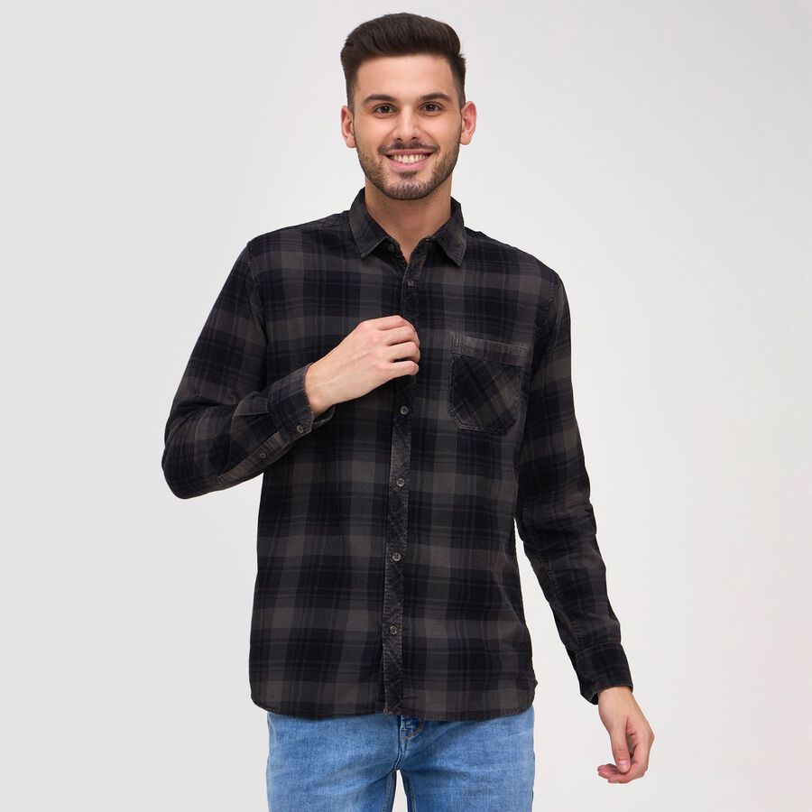 Men's 100% Cotton Casual Shirt, Brown, large image number null
