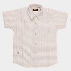 Boys Rich Eggshell White Cotton Half Sleeve Classic Casual Shirt, White, small image number null