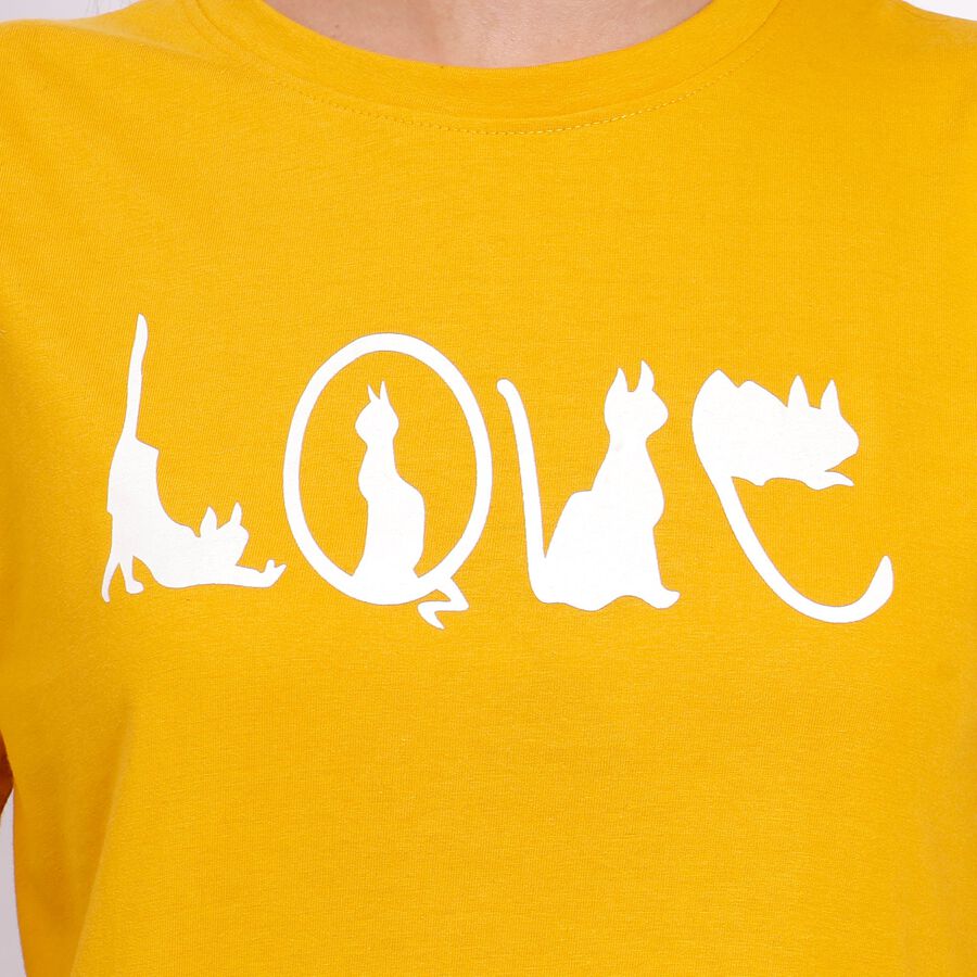 Ladies' Round Neck T-Shirt, Mustard, large image number null