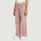 Girls Pink Wide Leg Studded Jeans, Light Pink, small