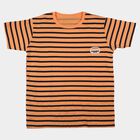 Boys Peach Cotton Casual Boys T-Shirt, Peach, small