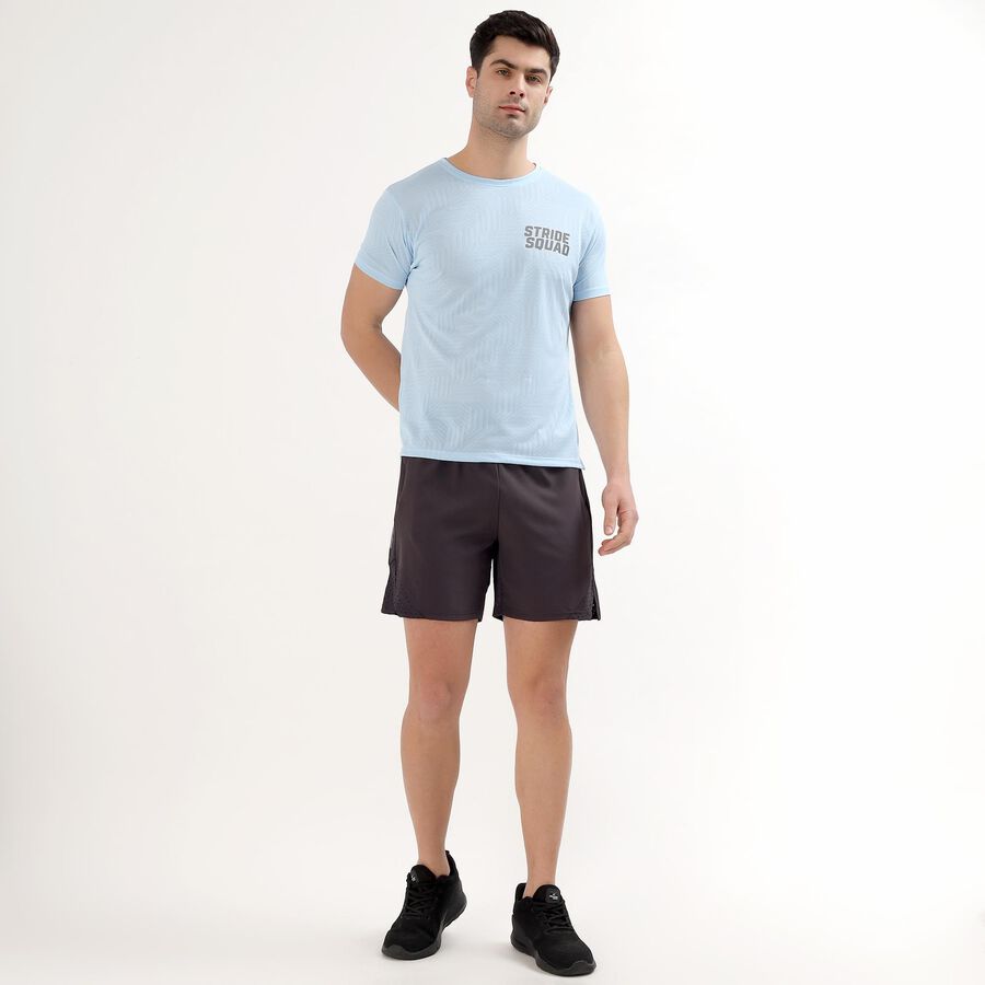Men's Pale Powder Blue Crew Neck Athleisure T-Shirt, Light Blue, large